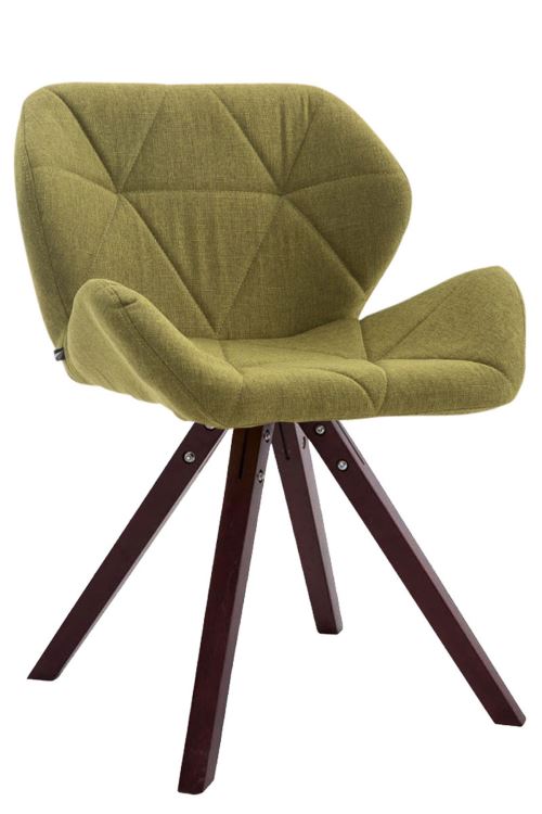 Chaise de salle à manger Tyler tissu pieds carrés avec piètement en bois de hêtre Cappuccino - Siège Vert