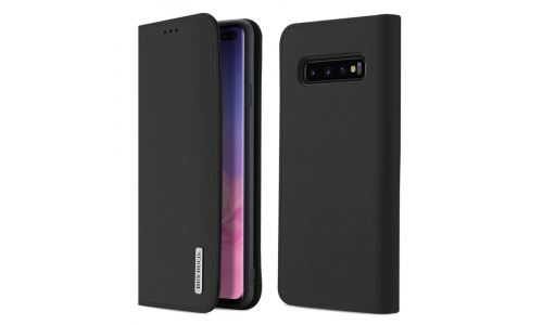 Etui folio Galaxy S10+ Dux-Ducis série Wish cuir noir