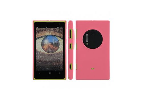 Coque rigide Rose pour Lumia 1020 Nokia aspect mat toucher rubber
