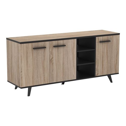 Paris Prix - Buffet 3 Portes & 3 Niches ella 160cm Naturel
