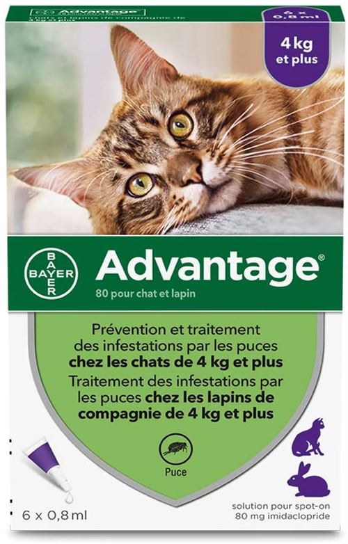 ADVANTAGE AntiPuce pour chat 4 kg et plus Hygiène et santé pour chat Achat & prix fnac
