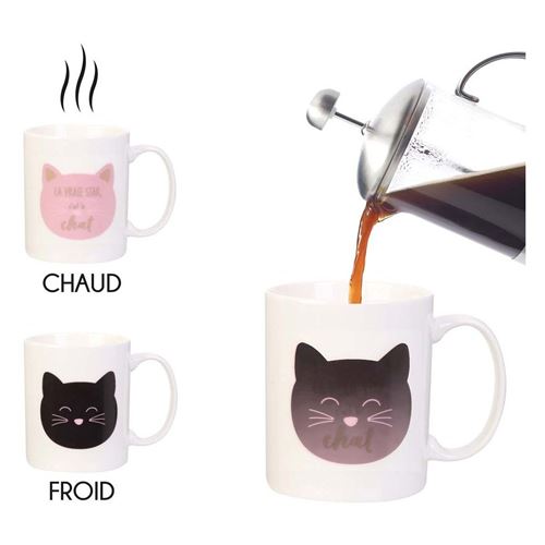 coffret tasse mug chat avec cuillere 30 cl 9 x 7 cm vaisselle
