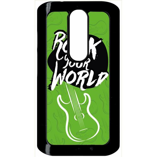 Coque Motorola Moto X Force Rock Your World Fond Vert