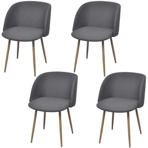 vidaXL Chaises de salle à manger 4 pcs Gris foncé