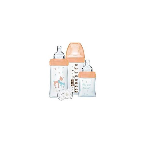 DODIE Coffret de biberons Sensation+ - verre (1 biberon 150ml 2 biberons 270ml 1 sucette 0-2 mois)