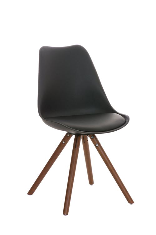 Chaise Pegleg , Noir /Noyer