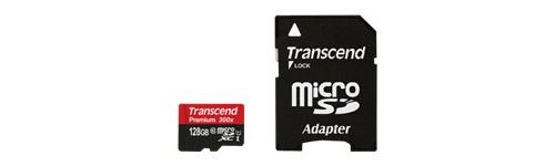 Transcend Premium - Carte mémoire flash (adaptateur microSDXC vers SD inclus(e)) - 128 Go - UHS Class 1 / Class10 - 300x - microSDXC