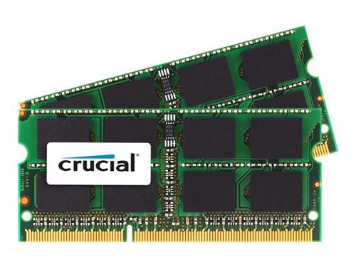 Crucial - DDR3L - pakket - 16 GB: 2 x 8 GB - SO DIMM 204-PIN - 1866 MHz / PC3-14900 - CL13 - 1.35 V - niet-gebufferd - niet-ECC - voor Apple iMac with Retina 5K display (Eind 2015)