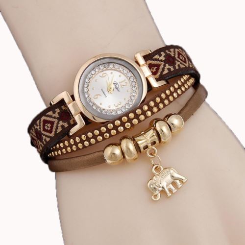 Luxury Lady Montre à la mode Pendentif Éléphant Bracelet Montres