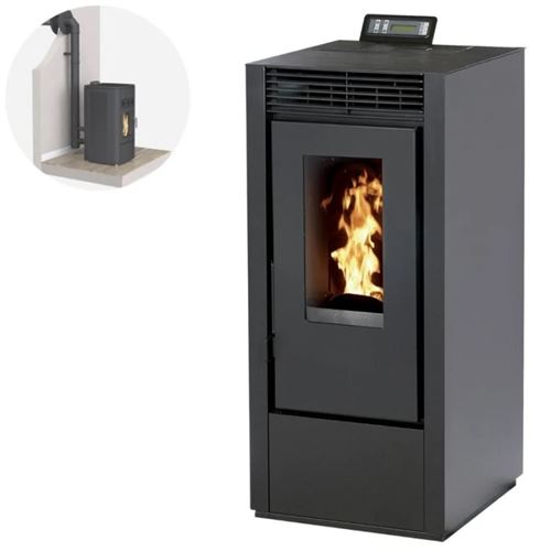 Po&ecirc;le &agrave; granules MARINA 14KW Etanche Canalisable + Conduit Ventouse - Noir