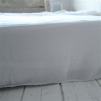 Cache Sommier Lin Lave Bergen Blanc Achat Prix Fnac