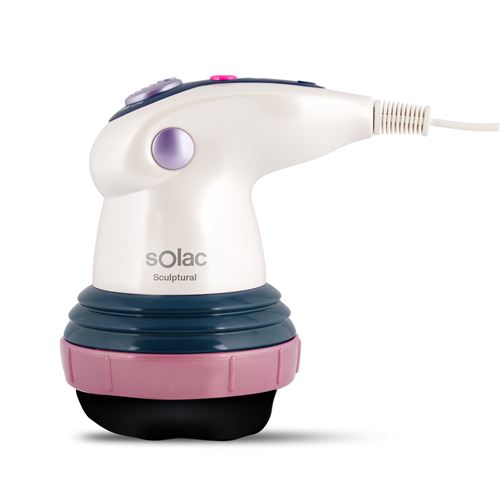 SOLAC Masseur sculptural circulaire anti-cellulite - ME7711 - Blanc/Rose/Bleu