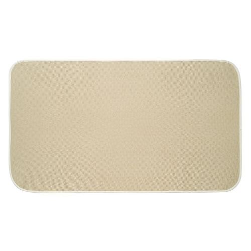 InterDesign iDry tapis de bain, tapis antidérapant microfibre (polyester) extra large salle de bain & WC, tapis bain absorbant séchage rapide, beige