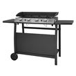 Plancha au gaz VALENCIA - 4 brûleurs 10kW + chariot