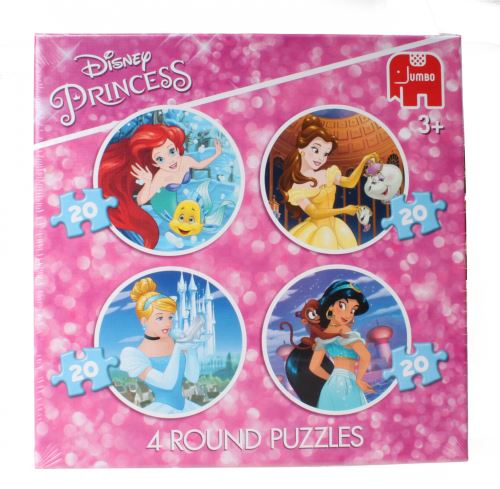 Jumbo Puzzles ronds Disney Princess 4x20 pièces