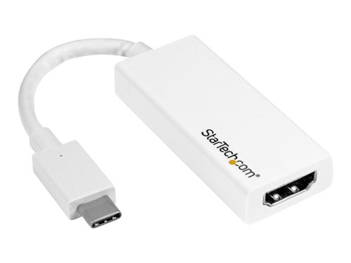 StarTech.com USB-C naar HDMI adapter - USB Type-C naar HDMI converter voor computers met USB C - USB Type C video adapter - wit - 4K 60Hz externe video-adapter - wit