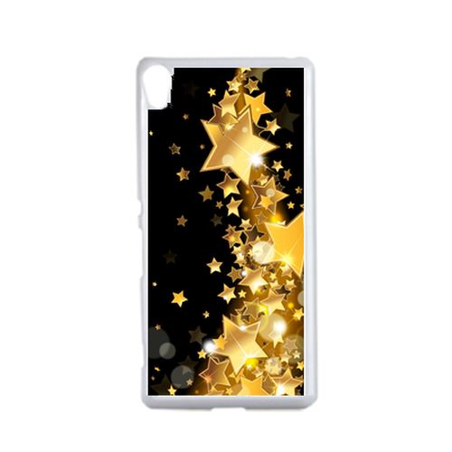 Coque Étoile D'or Sur Fond Noir Compatible Sony Xperia Performance Transparent