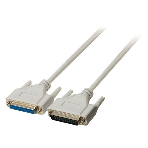 Valueline VLCP52110I30 Câble série Sub-d 25 broches mâle - Sub-d 25 broches femelle 3,00 m ivoire