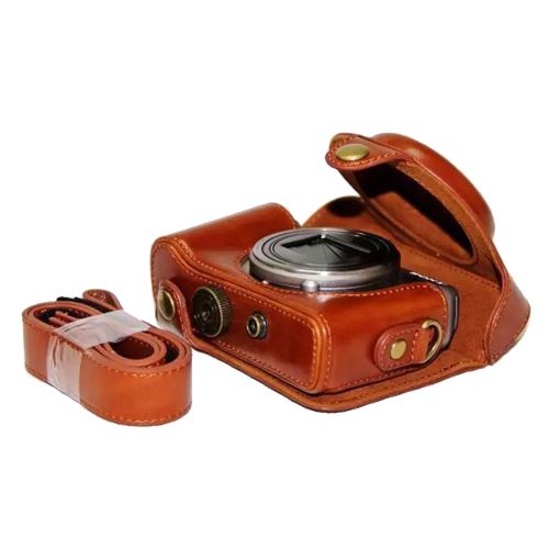 Etui sac photo en bandoulière marron pour votre Sony HX60/HX50/HX30