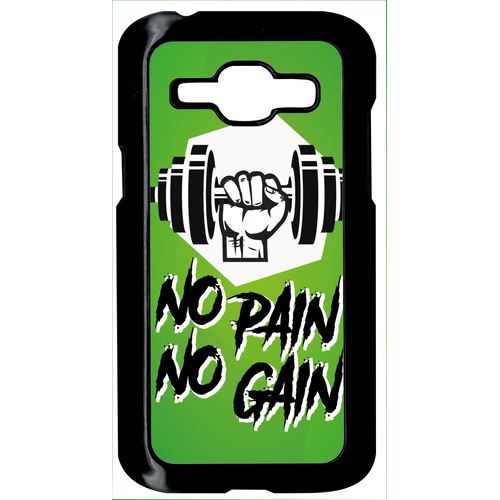 Coque No Pain No Gain Fond Vert Compatible Samsung Galaxy J1 Transparent