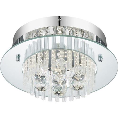 Plafonnier led chrome 12,5x30x30 cm verre translucide globo lighting 16340
