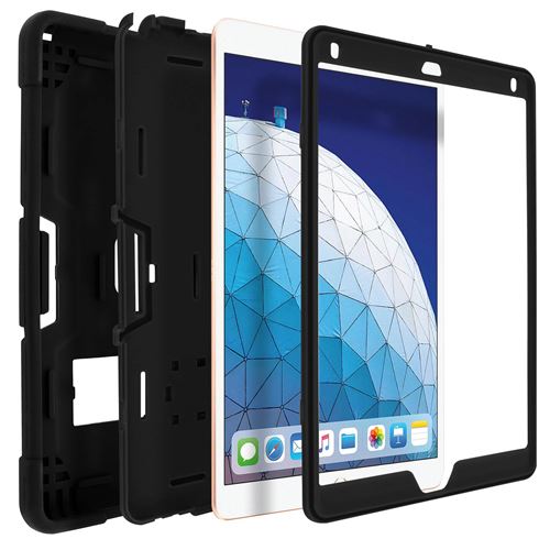 Avizar Coque iPad Pro 10.5 et iPad Air 2019 Protection Bi-matières Béquille - Noir