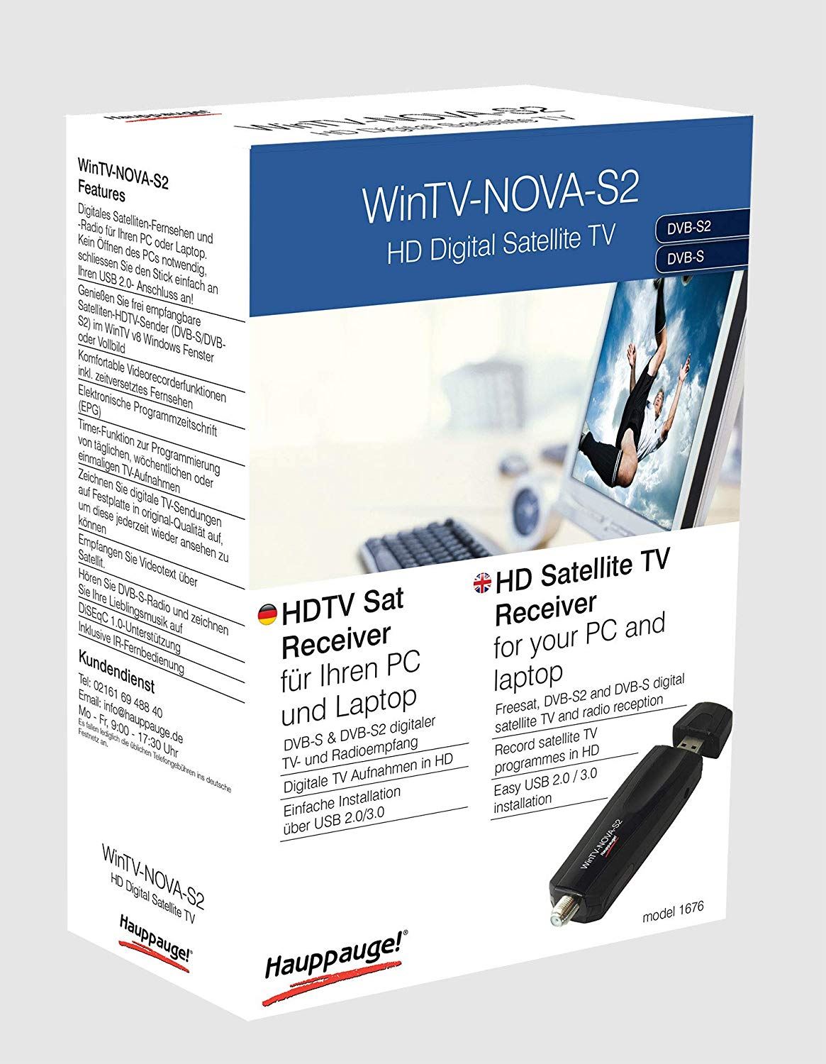 Hauppauge WIN TV Nova-S2 Ru00e9cepteur TV-USB Fonction Enregistrement Nombre De Tuners: 1 - Vidu00e9oprojecteur - Achat & Prix