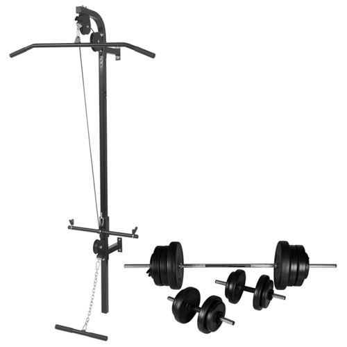 Vidaxl Uniforme Tour De Musculation Murale Avec Jeu D Haltères Et Poids 60,5 Kg