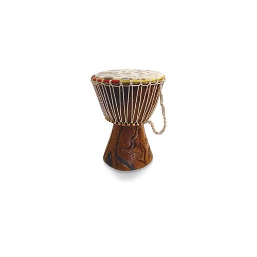 DELSON Y Mini Djembé du Sénégal en bois Ø 20cm - Hauteur : 31cm