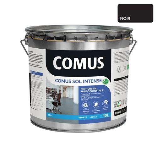 Comus Sol Intense Noir 10l Peinture Sols Intérieurs Et Extérieurs, Trafic Intense/professionnel