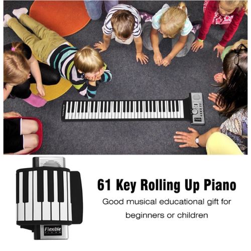 Flexible Roll Up électronique Clavier souple Piano Portable 61 Touches cadeaux pour les enfants Pealer7014