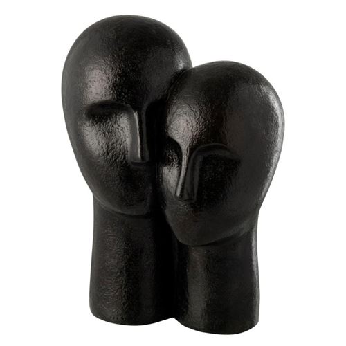 Non Communiqué Noir Statuette En Résine "Tête Couple" 42Cm