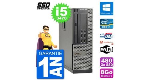 Pc dell optiplex 7010 sff intel core i5-3470 ram 8go ssd 480go windows 10 wifi