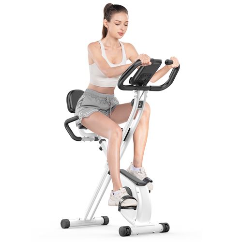 Non Communiqué Blanc Vélo D'appartement Pliable - Bigzzia - Résistance Réglables - Entraînement Gym
