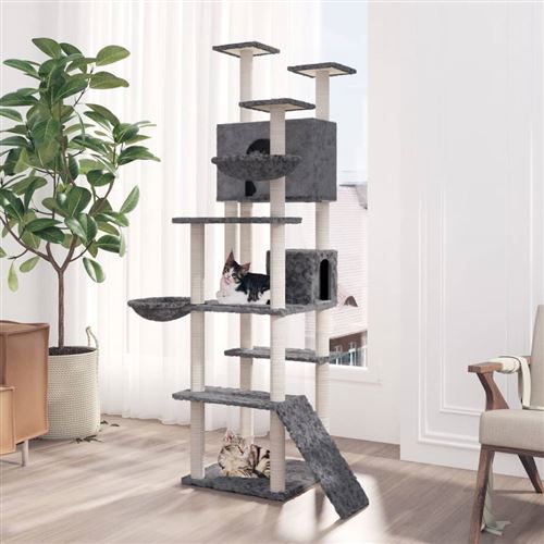 Comparer les prix de vidaXL Arbre à chat avec griffoirs en sisal Gris foncé 191 cm