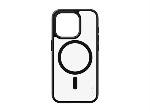 CARE by PanzerGlass Urban Combat - Coque de protection pour téléphone portable - compatibilité avec MagSafe - polyuréthanne thermoplastique (TPU), polycarbonate (PC) - transparent, noir - pour Apple iPhone 15 Pro