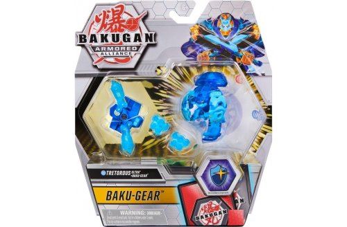 Figurine deluxe - jouet garcon - Bakugan ultra : armored alliance - tretorous + baku-gear + carte - boule bleue -