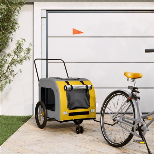 Comparer les prix de vidaXL Remorque Vélo Animal - Jaune et Gris