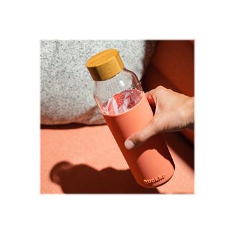 Quokka FLOW YELLOW Glasflasche Mit Silikonhülle – 660 Ml, BPA-frei, Bruchsicher, Auslaufsicher
