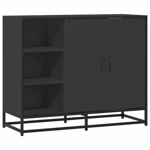 Non Communiqué Noir Vidaxl Buffet 92X35x76 Cm Bois D’ingénierie 849019