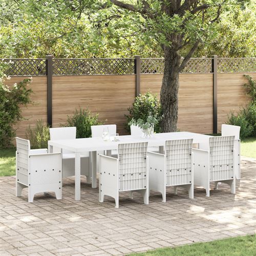 vidaXL - Table de jardin - Aluminium - Blanche - 250x100x73 cm - Image 2