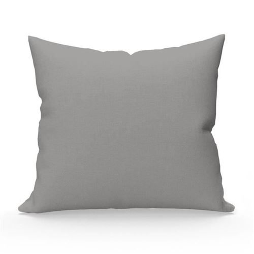 Soleil D'ocre Lot De 2 Taies D'oreiller 65x65 Cm En Coton Uni 57 Fils - Gris