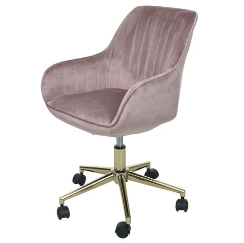 Mendler Rose Chaise De Bureau Velours - Image 3