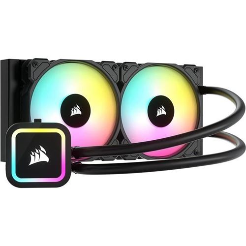 Corsair Icue H100X Rgb Elite - Système De Refroidissement Liquide De Processeur - Taille De Radiateur : 240 Mm - (Pour : Lga115X Socket, Lga1200, Lga1700, Lga2011, Lga2066, Am4, Am5) - Cuivre - 120 Mm