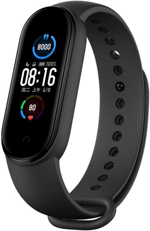 Nouveau Band 5 Montre connectée - Moniteur de fréquence Cardiaque et de Sommeil, santé féminine, 11 Modes d'entraînement, 50 mètres étanche - Noir
