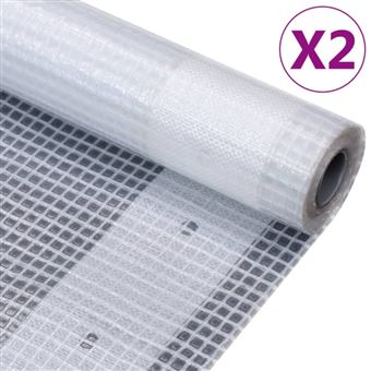Bâches Leno 2 pcs 260 g m² 3x10 m Blanc - 1