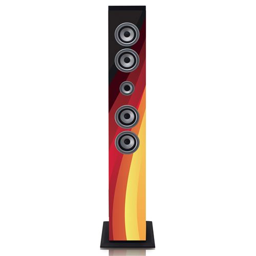 Deutschland - Tour de son Bluetooth® avec radio FM, lecteur USB et SD - Drapeau allemand Ices IBT-6 Deutschland Noir-Rouge-Or