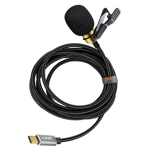 Micro Cravate USB-C Son Omnidirectionnel Pince Rotative Câble Tressé 2m  LinQ - Accessoire pour microphones - Achat & prix