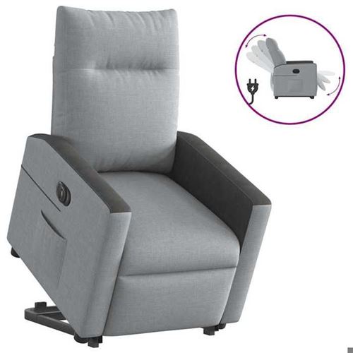 Vidaxl Gris/Clair Stoel Électrique Réglable Tissu - Image 2