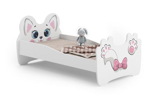 Non Communiqué Bleu Lit Simple Enfant Pink Cat - 160X80cm - Avec Matelas